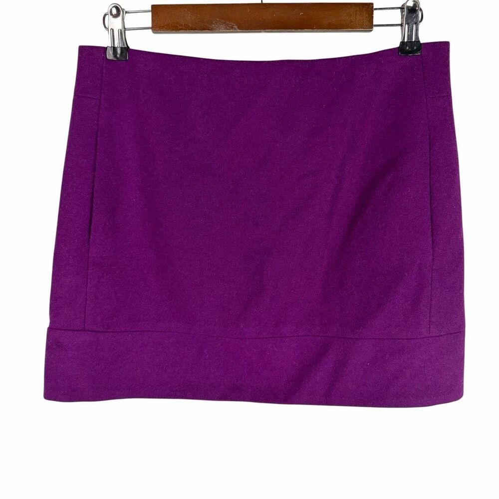 J.Crew size 6 Purple Double Serge Wool Mini Skirt